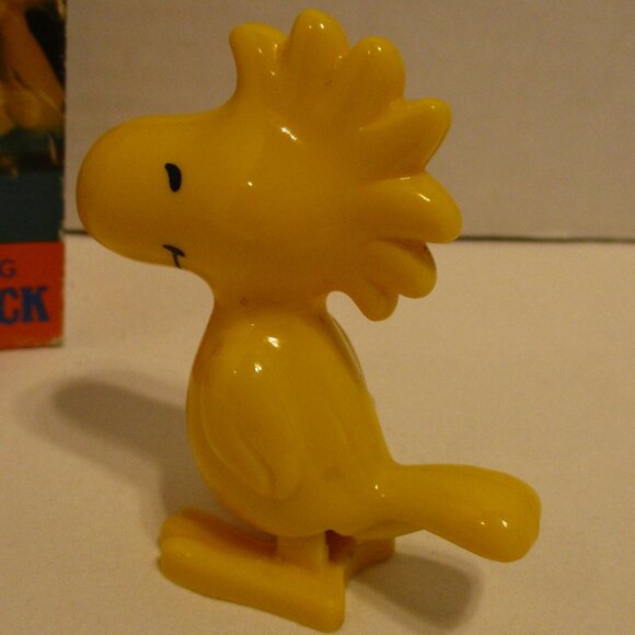 Snoopy Woodstock Vintage 1958 Black White Yellow Working Wind Up Figure With Box - Picture 5 of 12